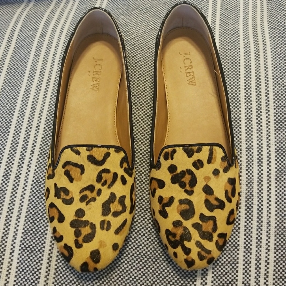 J. Crew Leopard Print Flats in Tan and Black
